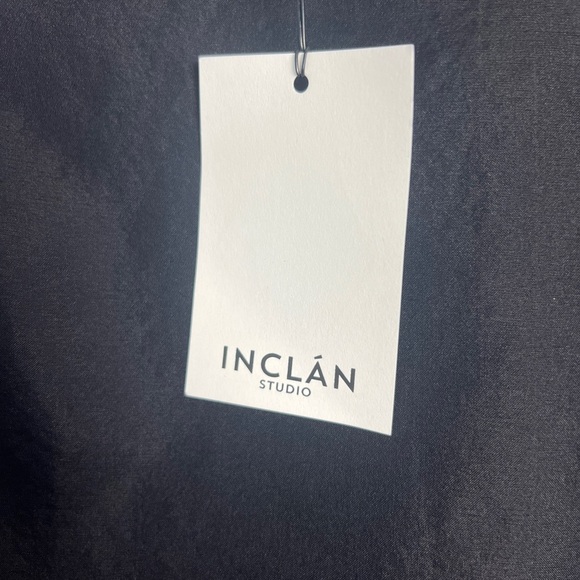 NEW INCLAN Studio Navy Black Cupra Silk Organza Sleeveless Blouse Lagenlook XS - Picture 12 of 12